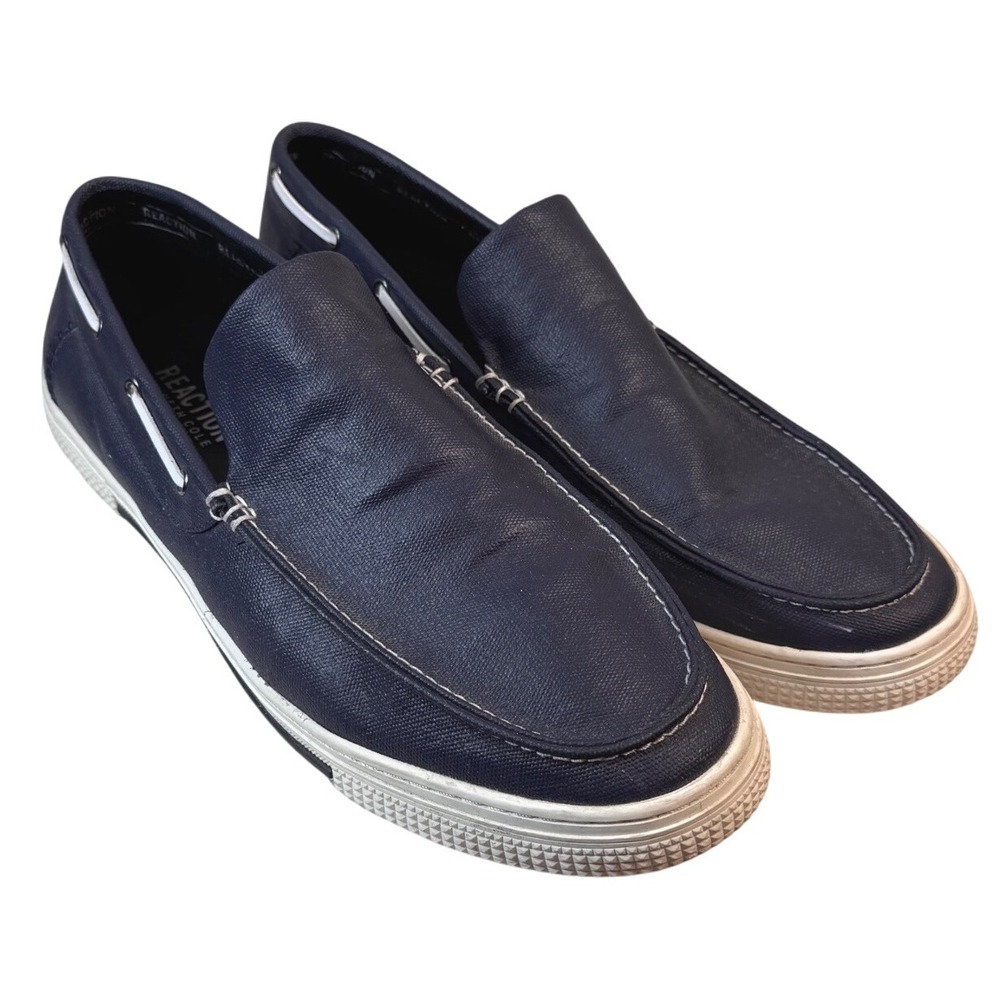 Kenneth Cole Reaction Loafer Shoes Boat Men Size 13 Ankir Slip-On‎ Navy